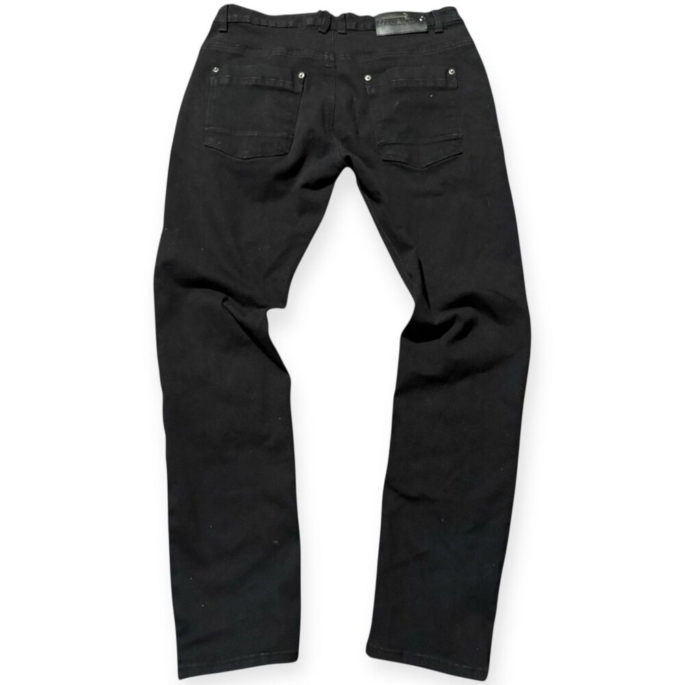 Copper Rivet Jeans Mens 36x32 Black Skinny Fit Denim Pants Jeans